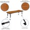 Flash Furniture Oval 60 W, 86 L, 25 H, Chrome, Laminate, Particleboard, Steel, Wood Grain XU-GRP-A3060CON-60-OAK-T-P-CAS-GG - alternate 7